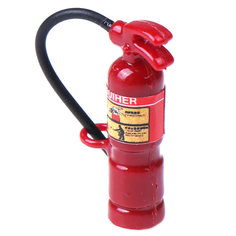1PCS Cute Mini 1:12 Scale Miniature Dollhouse Fire Extinguisher Play Doll House Furniture Decor Accessories Toy