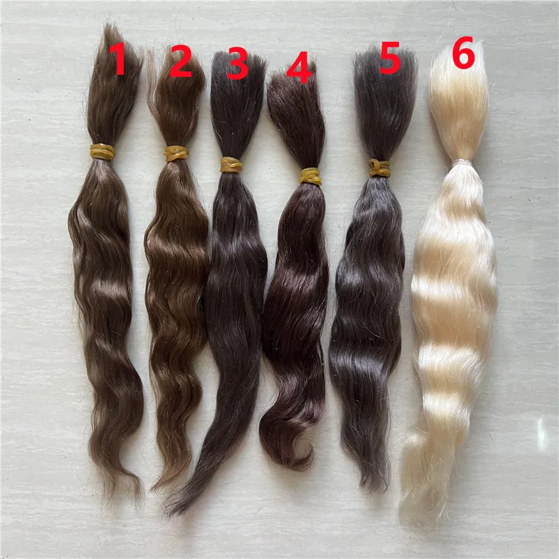 Latest Pure Mohair for Reborn Doll /BJD Doll Brown Golden Tea Brown 6 Colors Doll Reborn Handrooted Mohair Doll Accessory