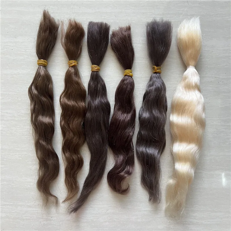 Latest Pure Mohair for Reborn Doll /BJD Doll Brown Golden Tea Brown 6 Colors Doll Reborn Handrooted Mohair Doll Accessory