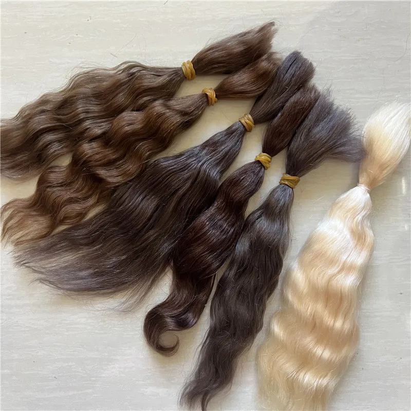 Latest Pure Mohair for Reborn Doll /BJD Doll Brown Golden Tea Brown 6 Colors Doll Reborn Handrooted Mohair Doll Accessory