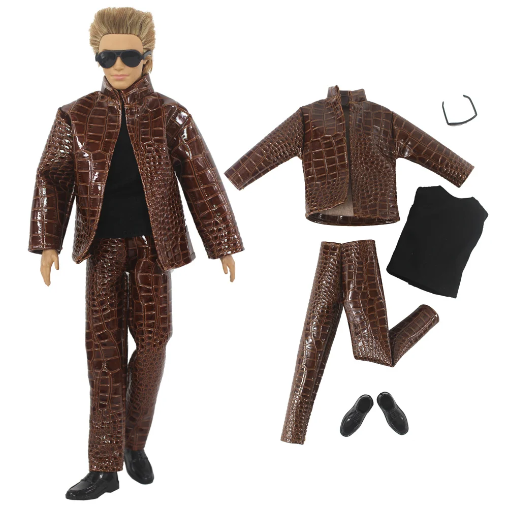 1 Set Doll Clothes Leather Coat Outfit for 12 inch Ken Doll Many Style for Choice A06