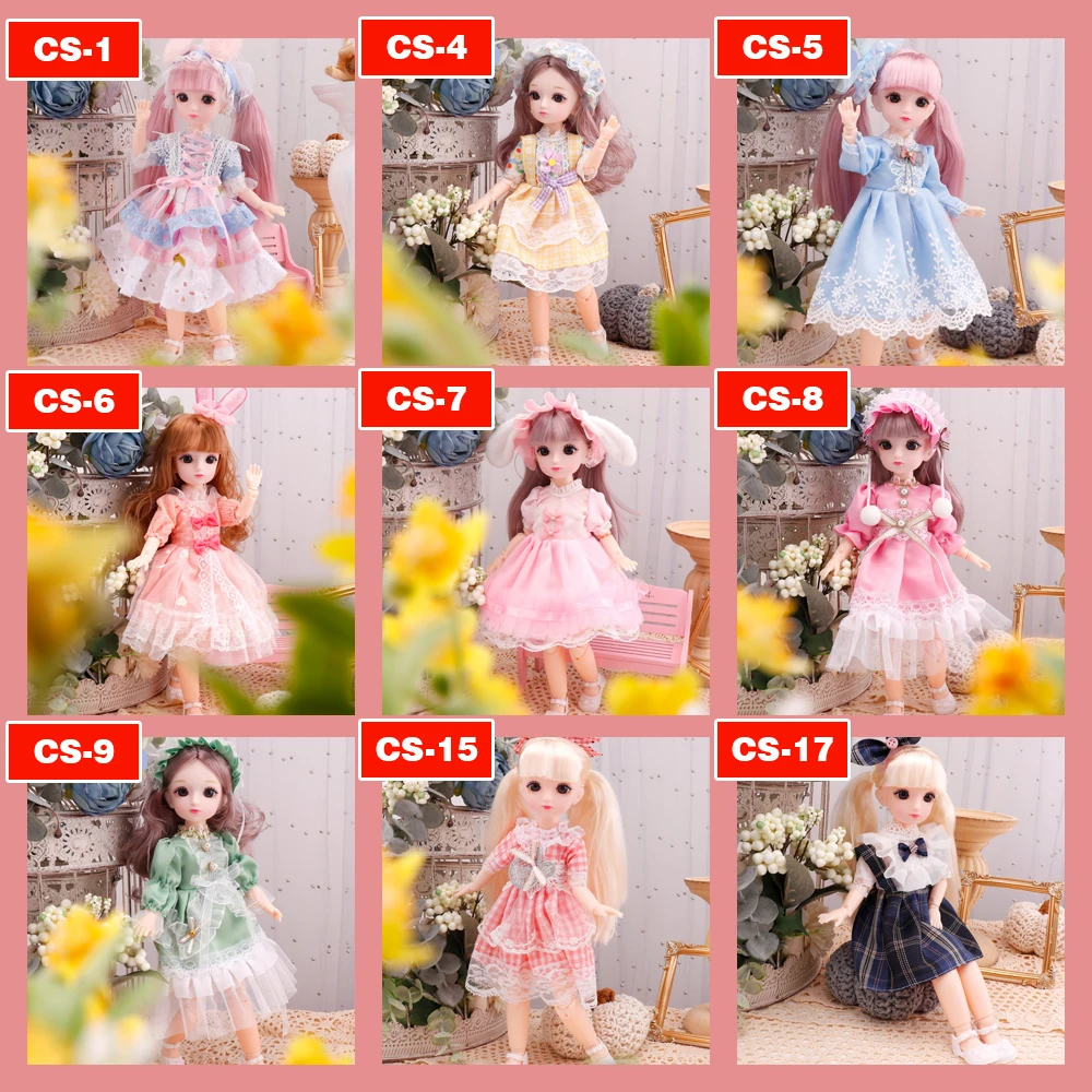 Lovely BJD Doll Clothes 1/6 Princess Dress Baby Clothes for Dolls 30cm Two-Dimensional Anime School Uniform for Girls