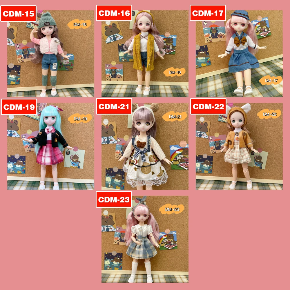 Lovely BJD Doll Clothes 1/6 Princess Dress Baby Clothes for Dolls 30cm Two-Dimensional Anime School Uniform for Girls