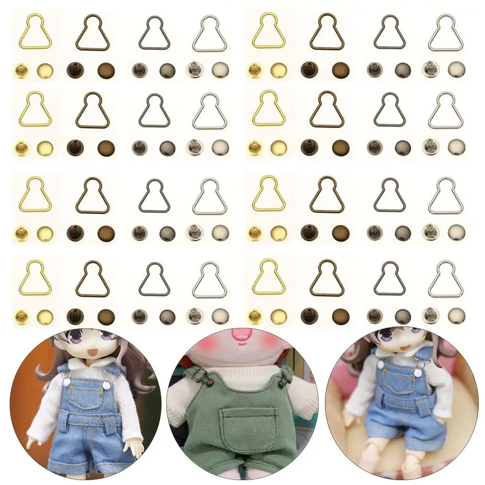 4/10Sets Doll Trousers Metal Buckles Mini Doll Belt Buttons Fit For 1/6 BJD Dolls Girls Doll Bags Clothes Buckles Accessories