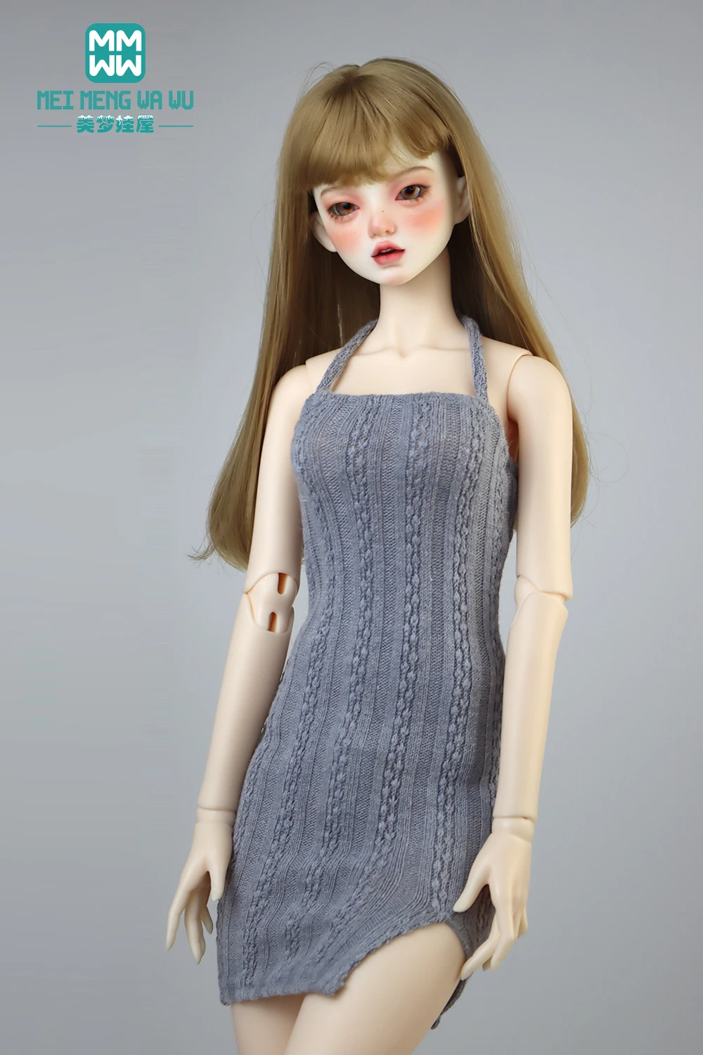 Fashion Knit Slit Skirt Sweater Jacket Grey Pink White Fit 43-60cm 1/3 1/4DD SD BJD Doll Clothes Accessories