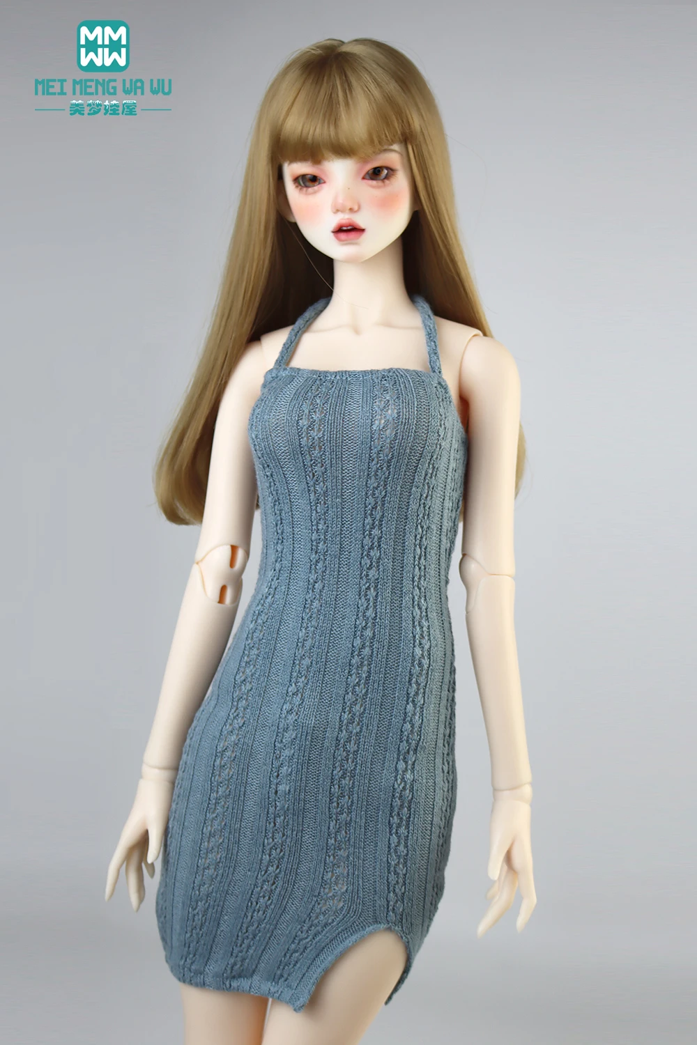 Fashion Knit Slit Skirt Sweater Jacket Grey Pink White Fit 43-60cm 1/3 1/4DD SD BJD Doll Clothes Accessories