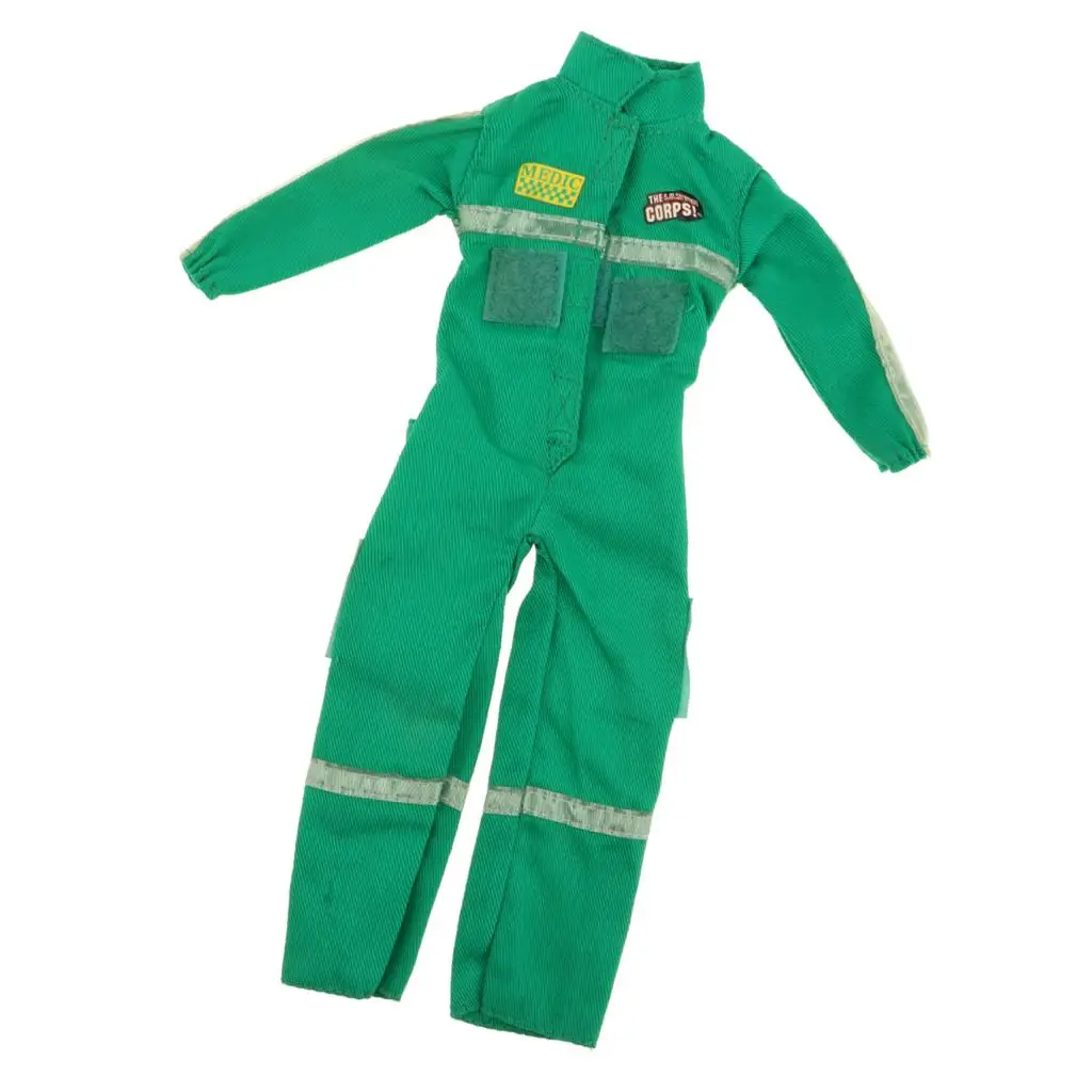 New Dolls Clothes Fireman Costume Suit Clothing Cool Army Suit Fireman Uniform Model for 1/6 Soldier Doll Accessory Gifts