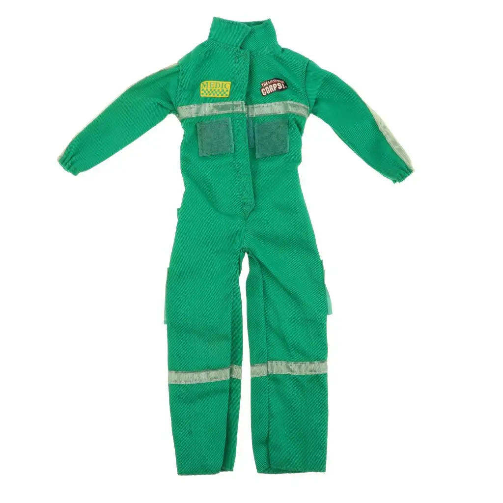 New Dolls Clothes Fireman Costume Suit Clothing Cool Army Suit Fireman Uniform Model for 1/6 Soldier Doll Accessory Gifts