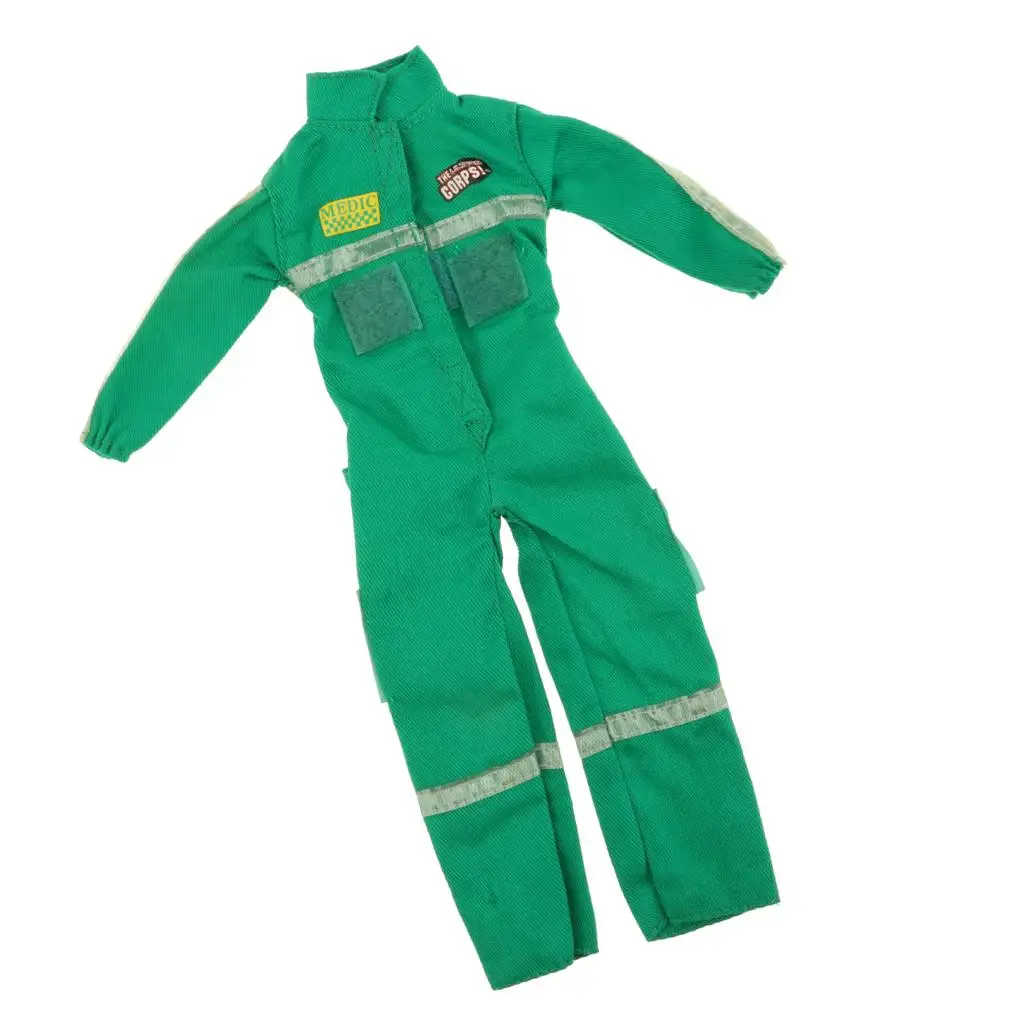 New Dolls Clothes Fireman Costume Suit Clothing Cool Army Suit Fireman Uniform Model for 1/6 Soldier Doll Accessory Gifts