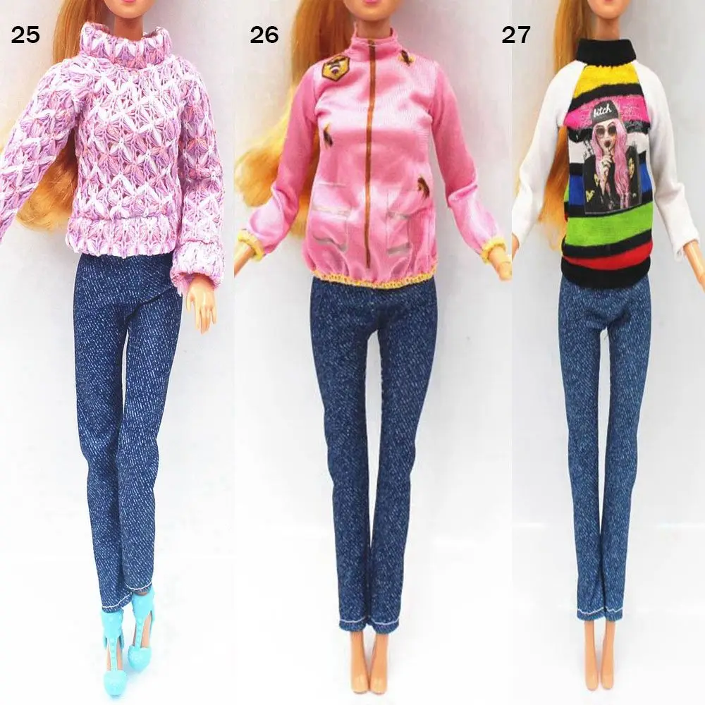 30Cm Doll Clothes Fashion Dress Sweatshirt Coats Tops Pants Vest Everyday Wear For 11.8 Doll Toys Girls Children Gifts