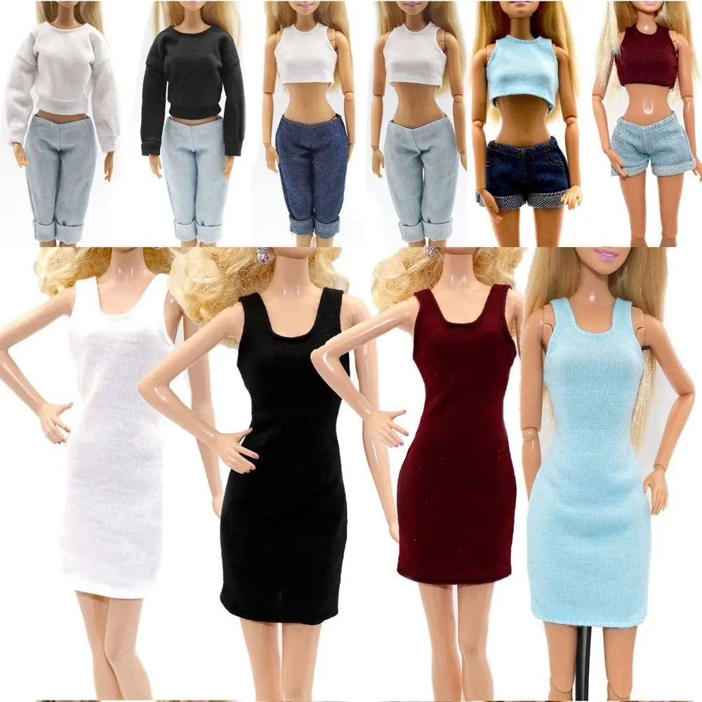 30Cm Doll Clothes Fashion Dress Sweatshirt Coats Tops Pants Vest Everyday Wear For 11.8 Doll Toys Girls Children Gifts