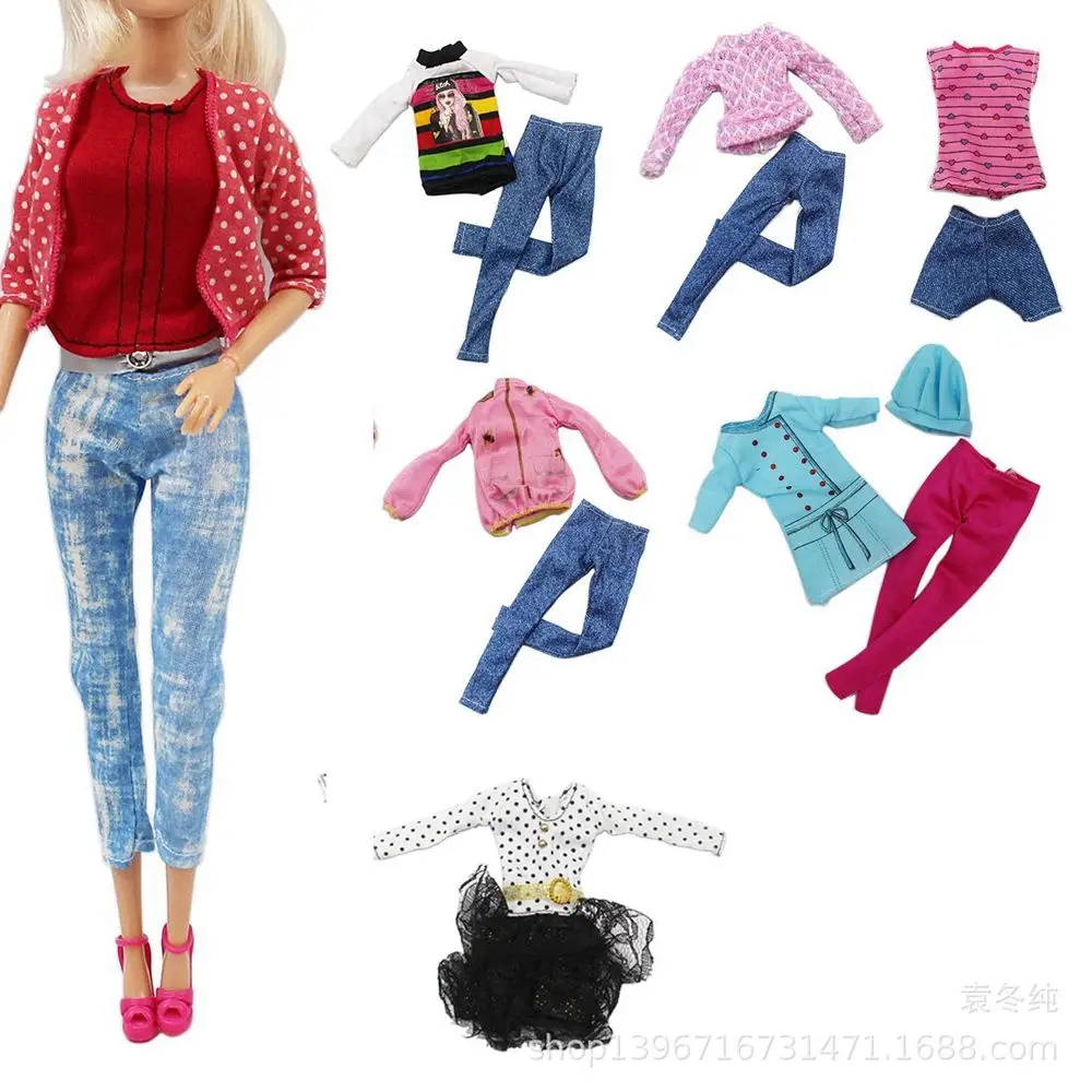 30Cm Doll Clothes Fashion Dress Sweatshirt Coats Tops Pants Vest Everyday Wear For 11.8 Doll Toys Girls Children Gifts