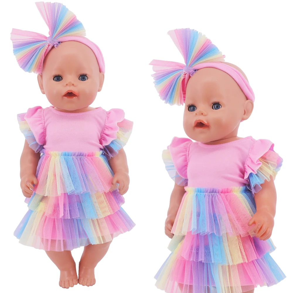 Kawaii Doll Dress For 43cm Baby Doll Clothes Accessories And 18 Inch American Doll Girl's Toys Our Generation