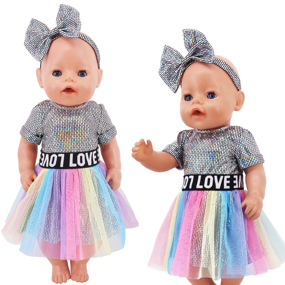 Kawaii Doll Dress For 43cm Baby Doll Clothes Accessories And 18 Inch American Doll Girl's Toys Our Generation