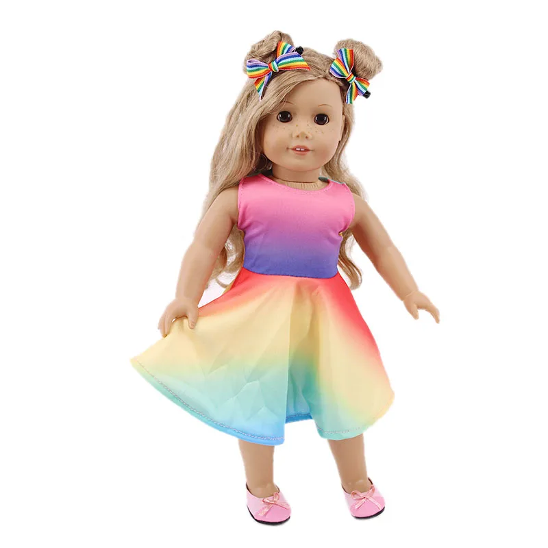 Kawaii Doll Dress For 43cm Baby Doll Clothes Accessories And 18 Inch American Doll Girl's Toys Our Generation