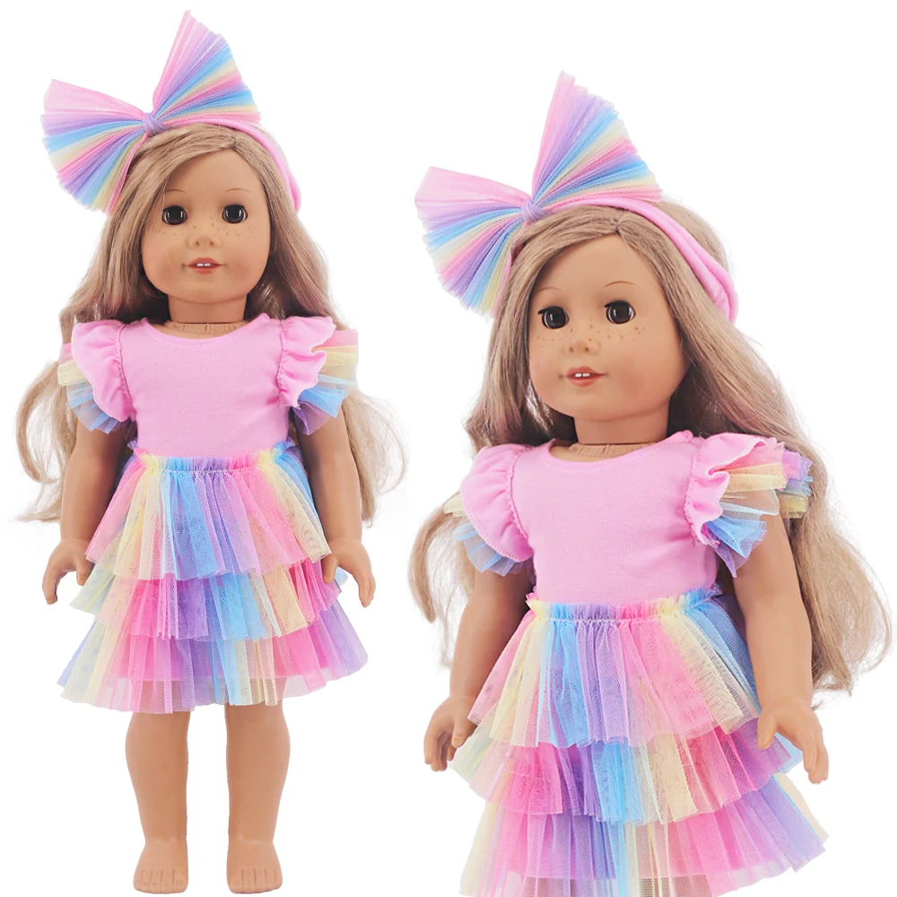 Kawaii Doll Dress For 43cm Baby Doll Clothes Accessories And 18 Inch American Doll Girl's Toys Our Generation