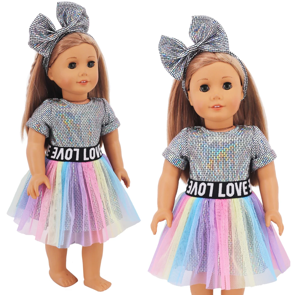 Kawaii Doll Dress For 43cm Baby Doll Clothes Accessories And 18 Inch American Doll Girl's Toys Our Generation