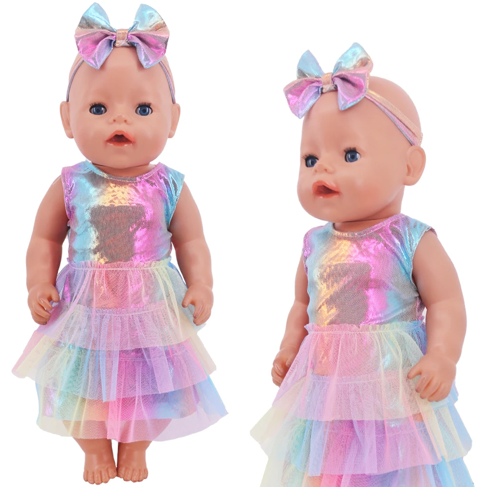 Kawaii Doll Dress For 43cm Baby Doll Clothes Accessories And 18 Inch American Doll Girl's Toys Our Generation