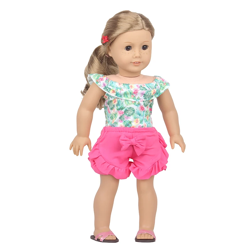 Baby Doll Clothes Dress Flamingo Cute Summer Skirt Bodysuit For 18 Inch American&43cm Reborn New Born Doll OG Girl`s Toy Doll