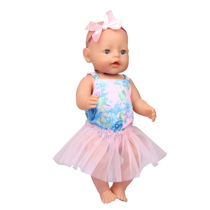 Baby Doll Clothes Dress Flamingo Cute Summer Skirt Bodysuit For 18 Inch American&43cm Reborn New Born Doll OG Girl`s Toy Doll