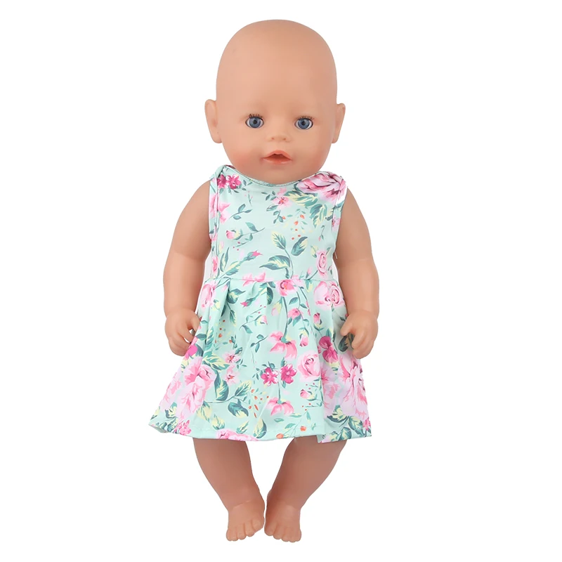 Baby Doll Clothes Dress Flamingo Cute Summer Skirt Bodysuit For 18 Inch American&43cm Reborn New Born Doll OG Girl`s Toy Doll