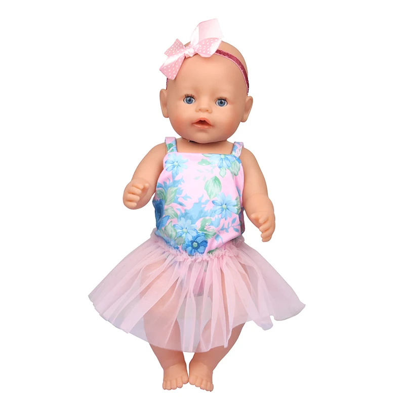 Baby Doll Clothes Dress Flamingo Cute Summer Skirt Bodysuit For 18 Inch American&43cm Reborn New Born Doll OG Girl`s Toy Doll