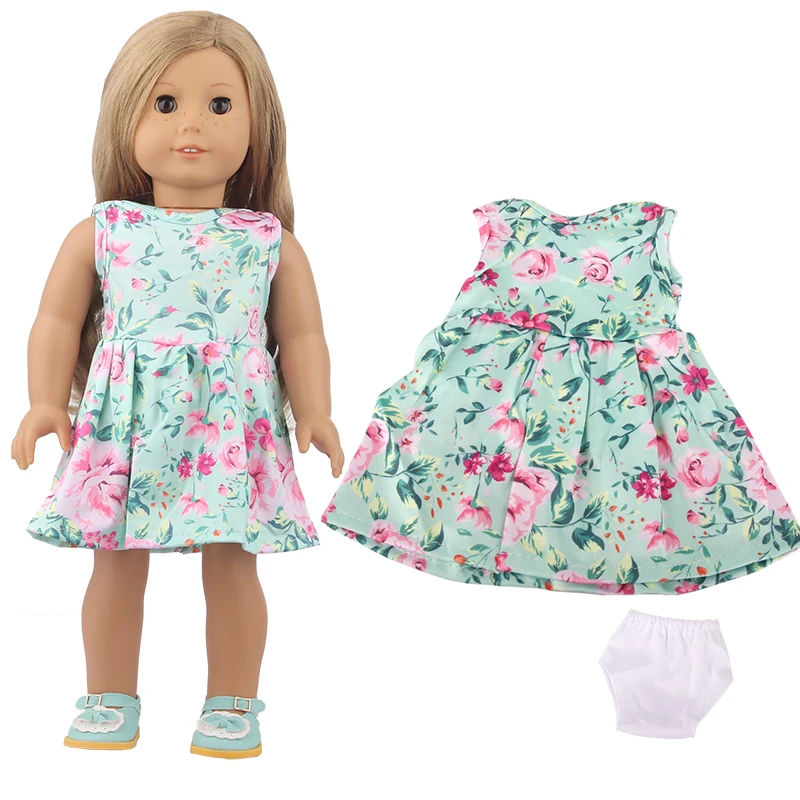 Baby Doll Clothes Dress Flamingo Cute Summer Skirt Bodysuit For 18 Inch American&43cm Reborn New Born Doll OG Girl`s Toy Doll