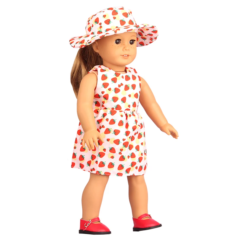 Baby Doll Clothes Dress Flamingo Cute Summer Skirt Bodysuit For 18 Inch American&43cm Reborn New Born Doll OG Girl`s Toy Doll