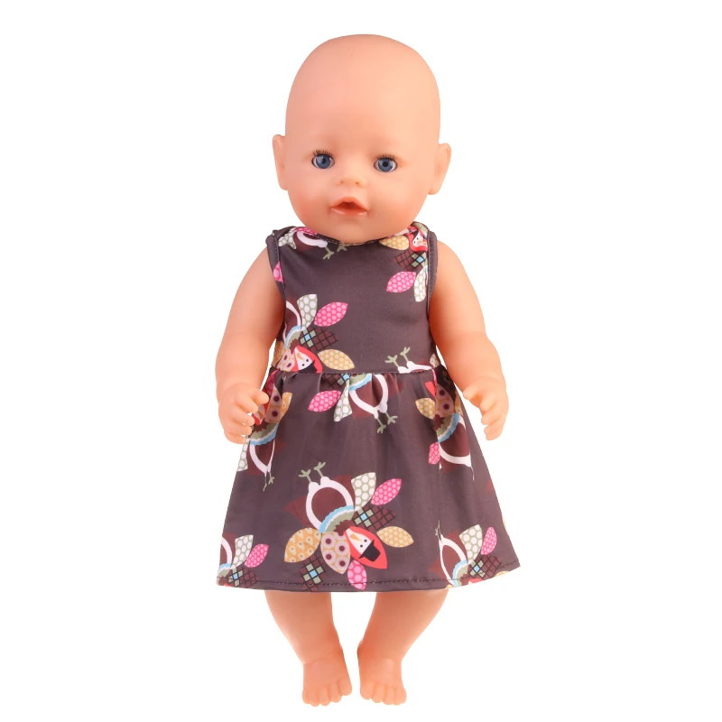 Baby Doll Clothes Dress Flamingo Cute Summer Skirt Bodysuit For 18 Inch American&43cm Reborn New Born Doll OG Girl`s Toy Doll