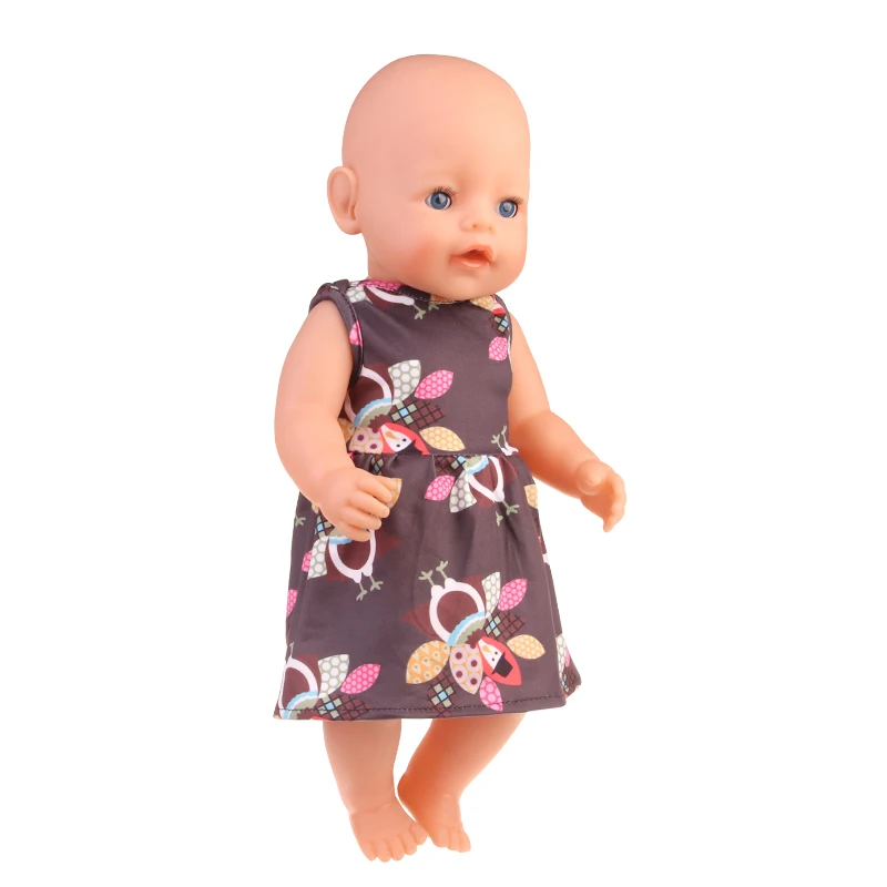 Baby Doll Clothes Dress Flamingo Cute Summer Skirt Bodysuit For 18 Inch American&43cm Reborn New Born Doll OG Girl`s Toy Doll