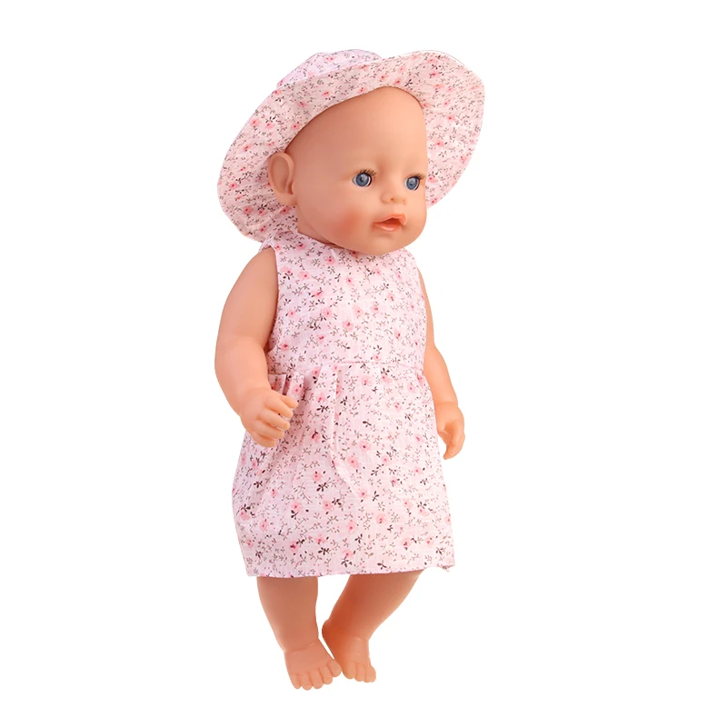 Baby Doll Clothes Dress Flamingo Cute Summer Skirt Bodysuit For 18 Inch American&43cm Reborn New Born Doll OG Girl`s Toy Doll