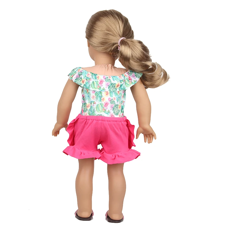 Baby Doll Clothes Dress Flamingo Cute Summer Skirt Bodysuit For 18 Inch American&43cm Reborn New Born Doll OG Girl`s Toy Doll