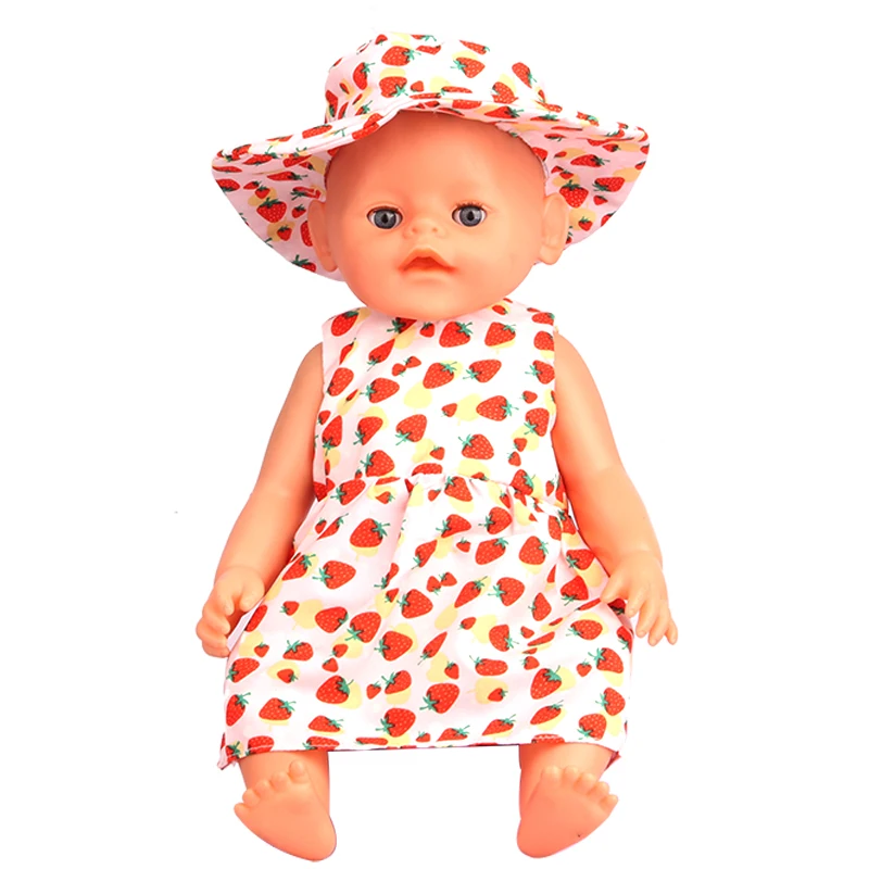 Baby Doll Clothes Dress Flamingo Cute Summer Skirt Bodysuit For 18 Inch American&43cm Reborn New Born Doll OG Girl`s Toy Doll