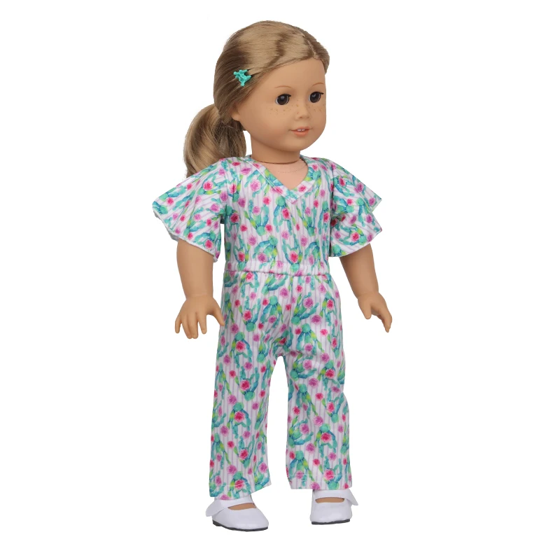 Baby Doll Clothes Dress Flamingo Cute Summer Skirt Bodysuit For 18 Inch American&43cm Reborn New Born Doll OG Girl`s Toy Doll