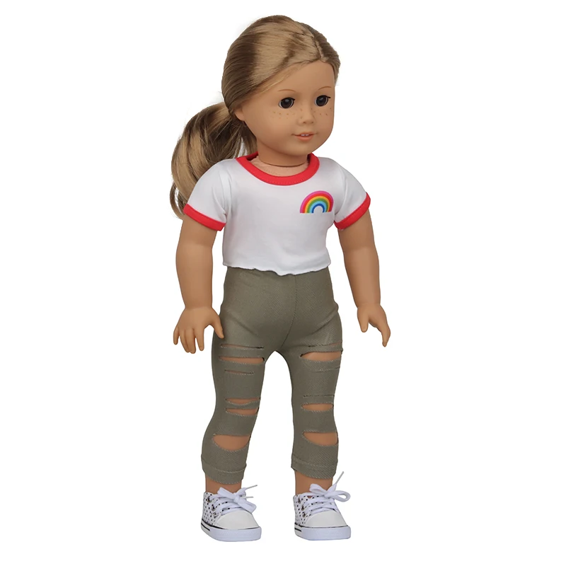 Baby Doll Clothes Dress Flamingo Cute Summer Skirt Bodysuit For 18 Inch American&43cm Reborn New Born Doll OG Girl`s Toy Doll