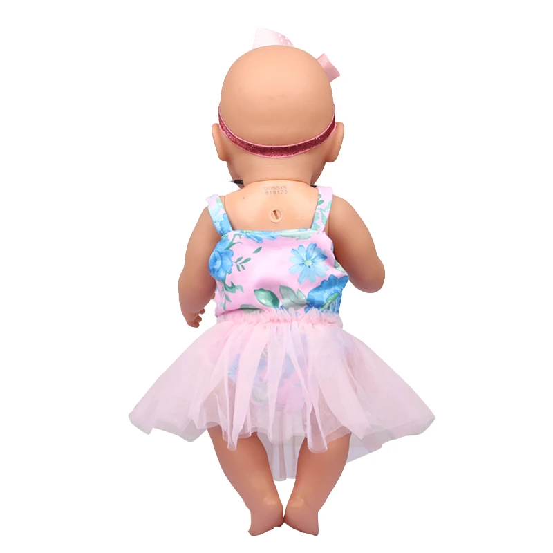 Baby Doll Clothes Dress Flamingo Cute Summer Skirt Bodysuit For 18 Inch American&43cm Reborn New Born Doll OG Girl`s Toy Doll