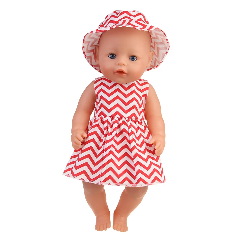 Baby Doll Clothes Dress Flamingo Cute Summer Skirt Bodysuit For 18 Inch American&43cm Reborn New Born Doll OG Girl`s Toy Doll