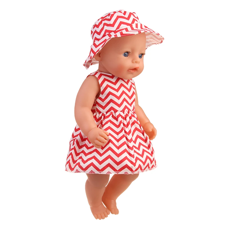 Baby Doll Clothes Dress Flamingo Cute Summer Skirt Bodysuit For 18 Inch American&43cm Reborn New Born Doll OG Girl`s Toy Doll