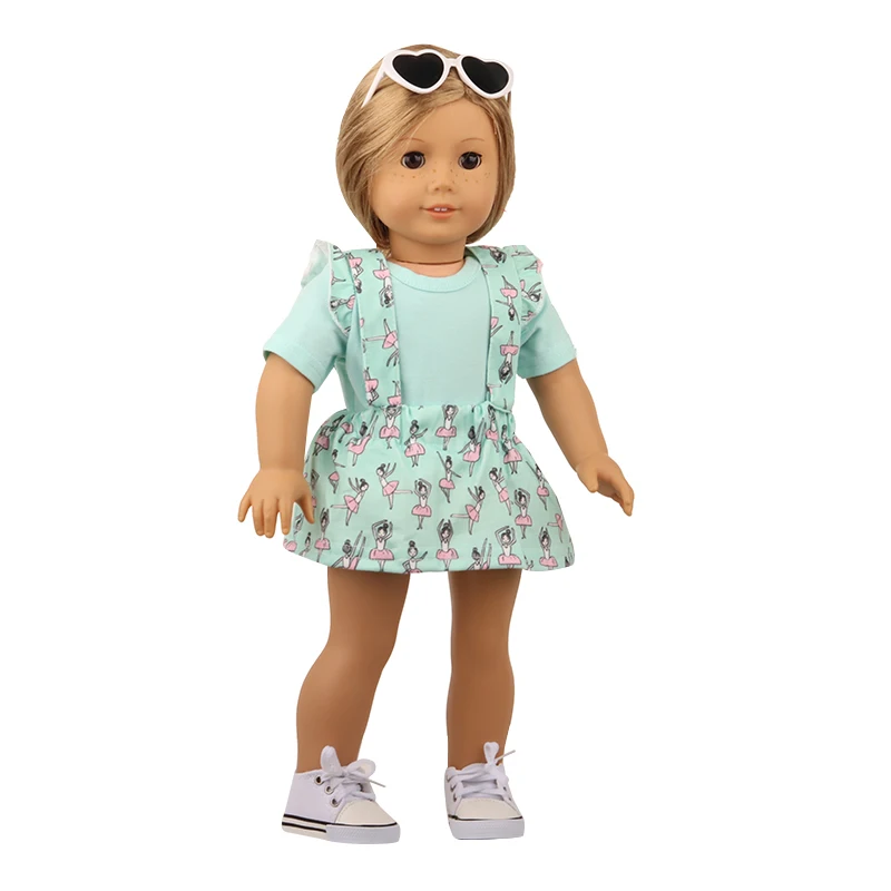 Baby Doll Clothes Dress Flamingo Cute Summer Skirt Bodysuit For 18 Inch American&43cm Reborn New Born Doll OG Girl`s Toy Doll