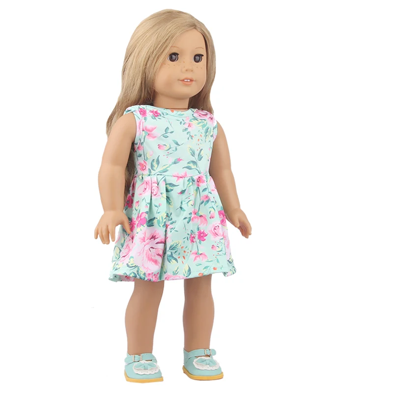 Baby Doll Clothes Dress Flamingo Cute Summer Skirt Bodysuit For 18 Inch American&43cm Reborn New Born Doll OG Girl`s Toy Doll