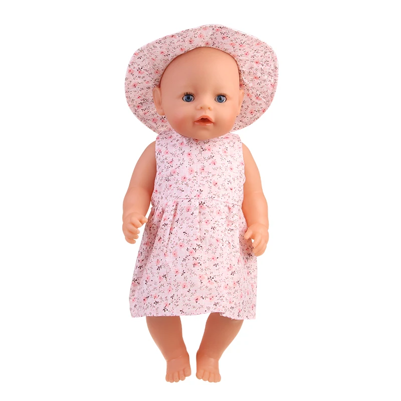 Baby Doll Clothes Dress Flamingo Cute Summer Skirt Bodysuit For 18 Inch American&43cm Reborn New Born Doll OG Girl`s Toy Doll