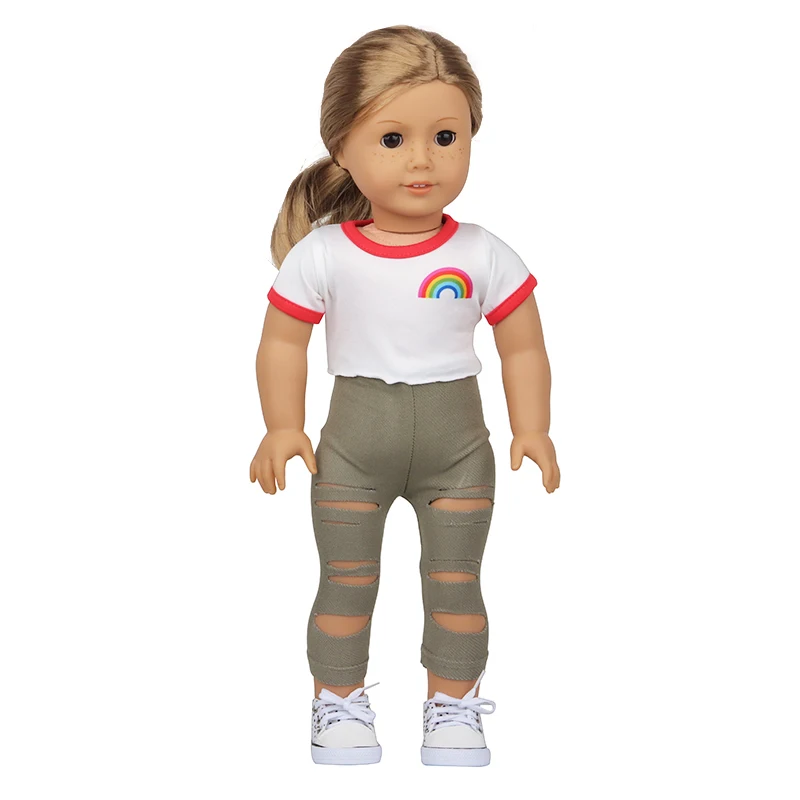 Baby Doll Clothes Dress Flamingo Cute Summer Skirt Bodysuit For 18 Inch American&43cm Reborn New Born Doll OG Girl`s Toy Doll
