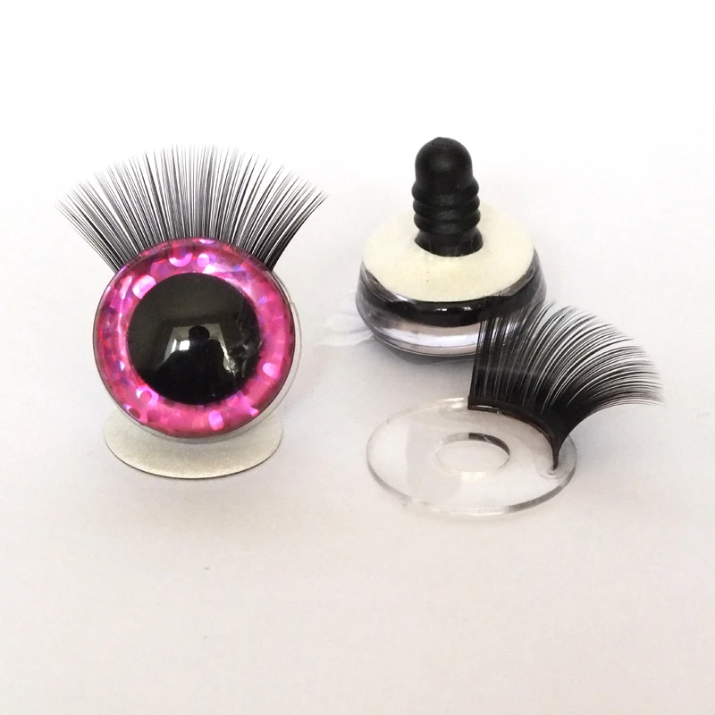 20pcs 12-30mm 3D Mixed Color Safety Toy eyes +Eyelash for amigurumi crochet stuffed animal