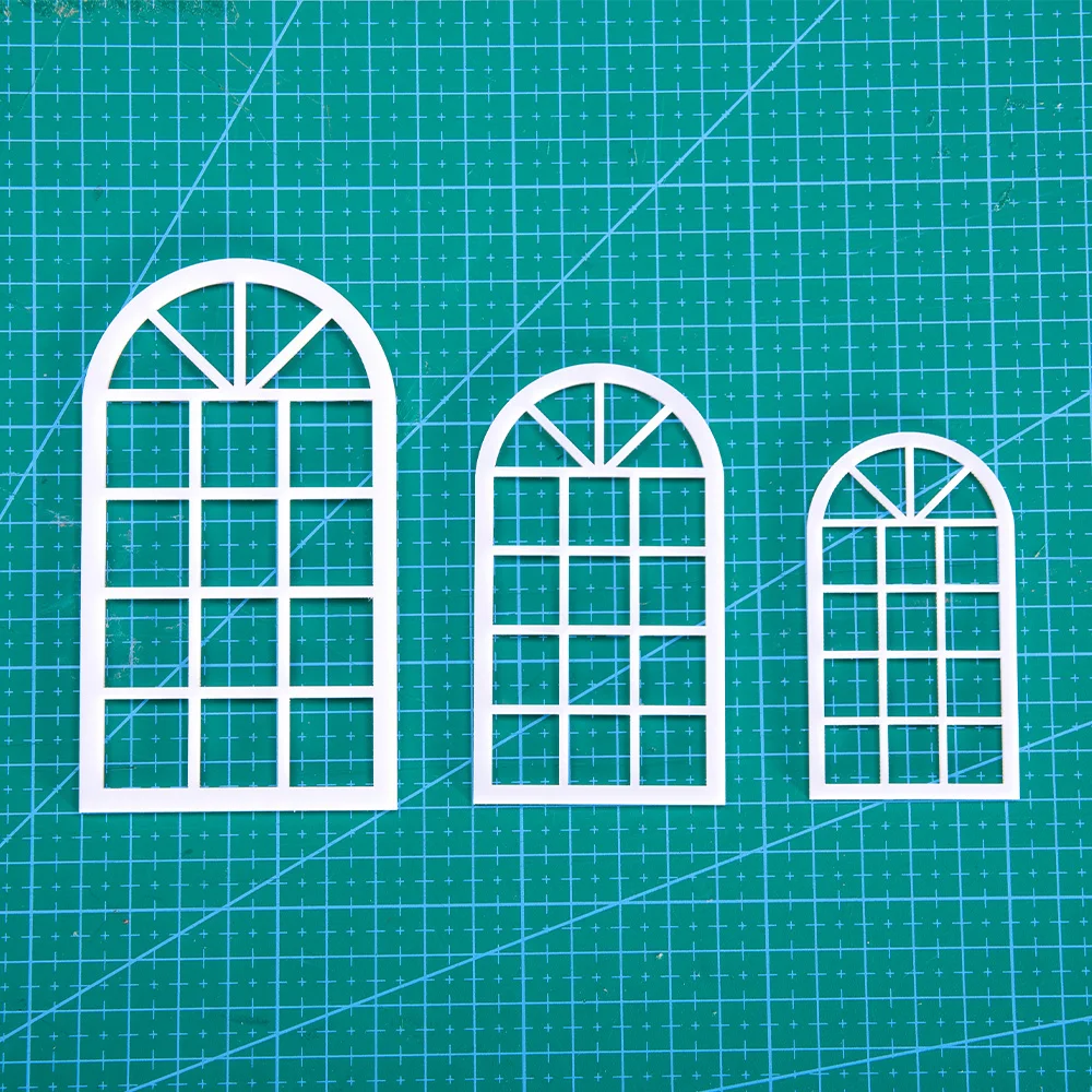 Diy Doll House Scene Accessory Scale 1:20/25/30 Window Model Indoor Building Layout Materials Diorama Kits 1Pcs