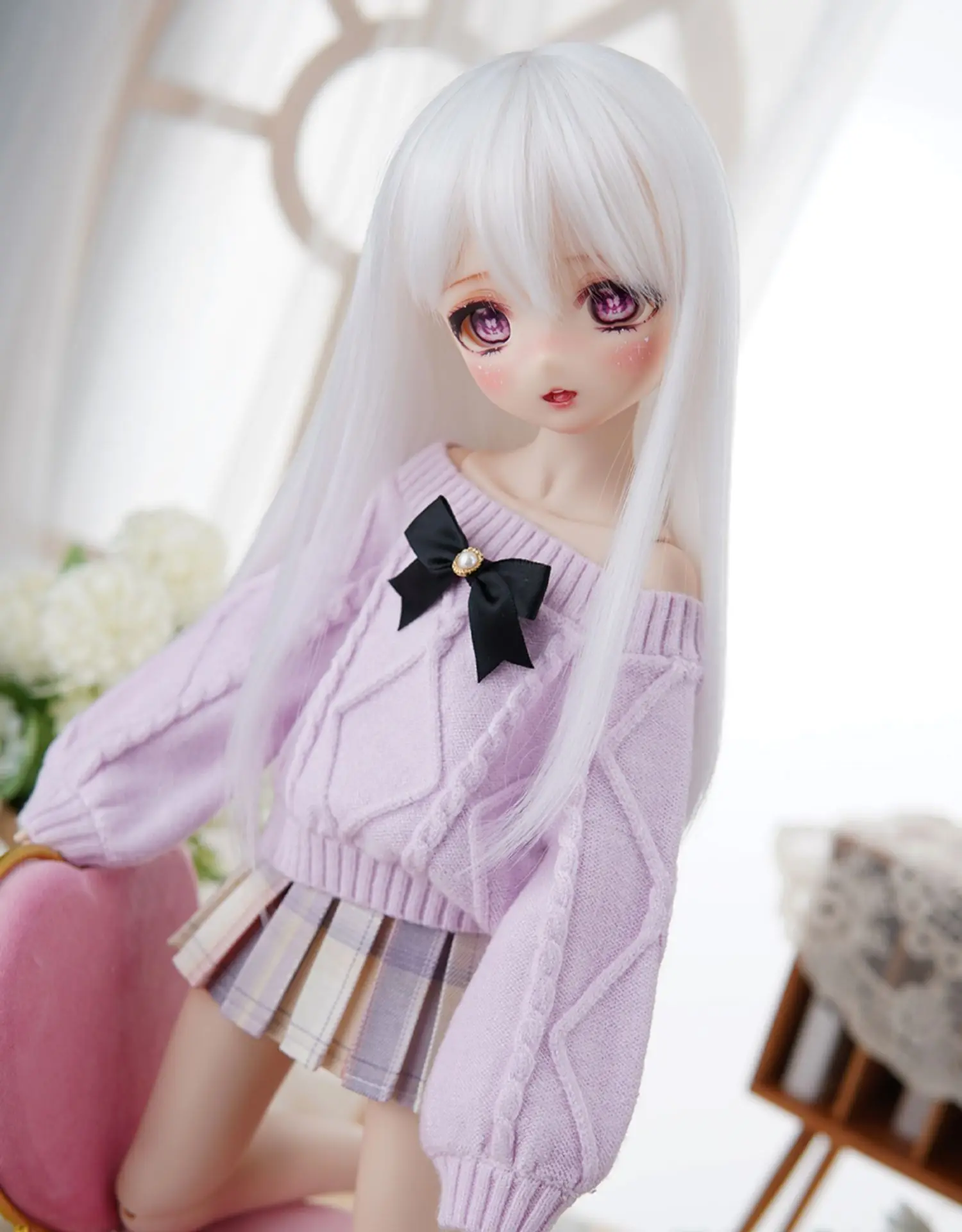 New sd bjd doll 1/4 quadratic style cartoon rabbit bean bean cute naked baby makeup MDD MSD Xiong Sister Meow Ji available