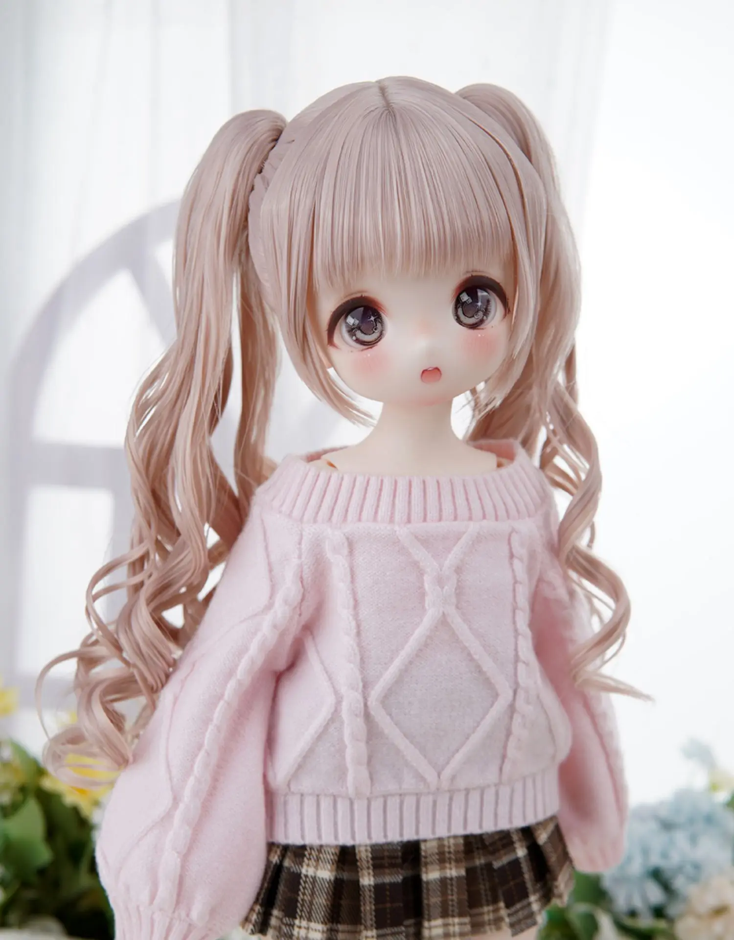 New sd bjd doll 1/4 quadratic style cartoon rabbit bean bean cute naked baby makeup MDD MSD Xiong Sister Meow Ji available