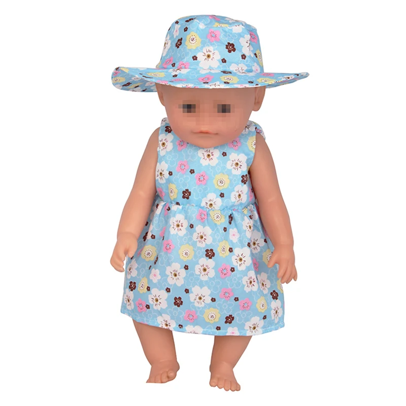 New Doll Dress +Hat Suit For 18 inch American Doll Girl Strawberry Doll Skirt Fit 43 cm New Baby Born Doll & Our Generation