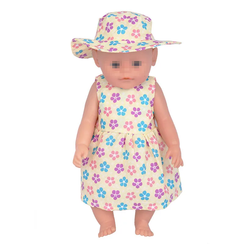 New Doll Dress +Hat Suit For 18 inch American Doll Girl Strawberry Doll Skirt Fit 43 cm New Baby Born Doll & Our Generation
