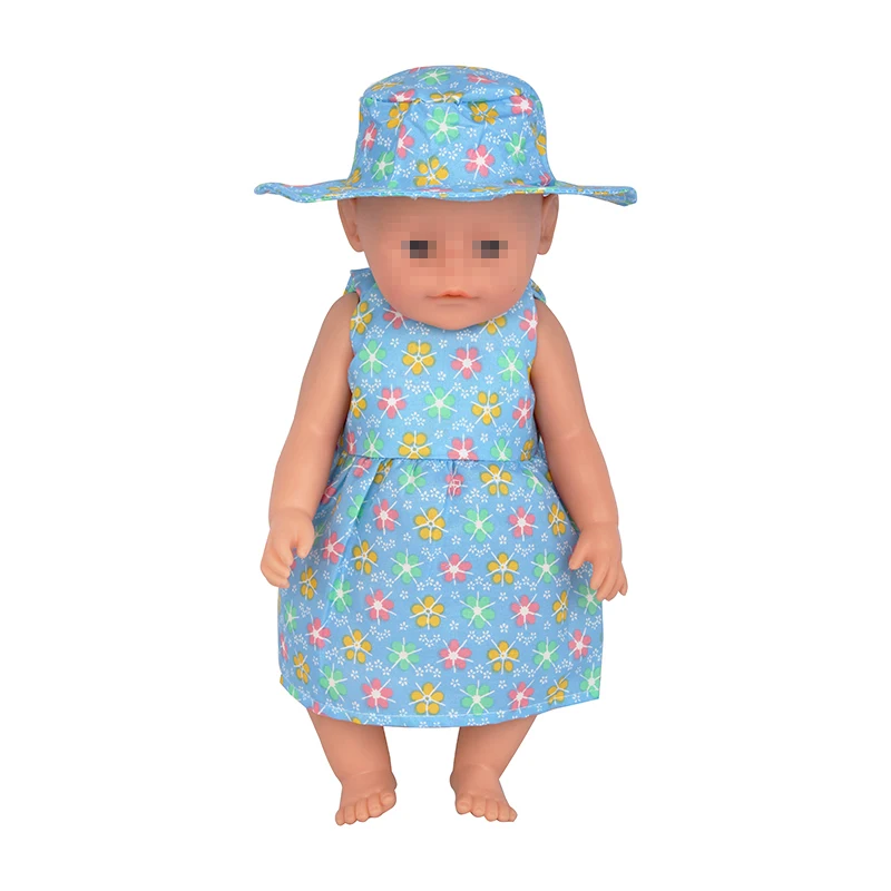 New Doll Dress +Hat Suit For 18 inch American Doll Girl Strawberry Doll Skirt Fit 43 cm New Baby Born Doll & Our Generation