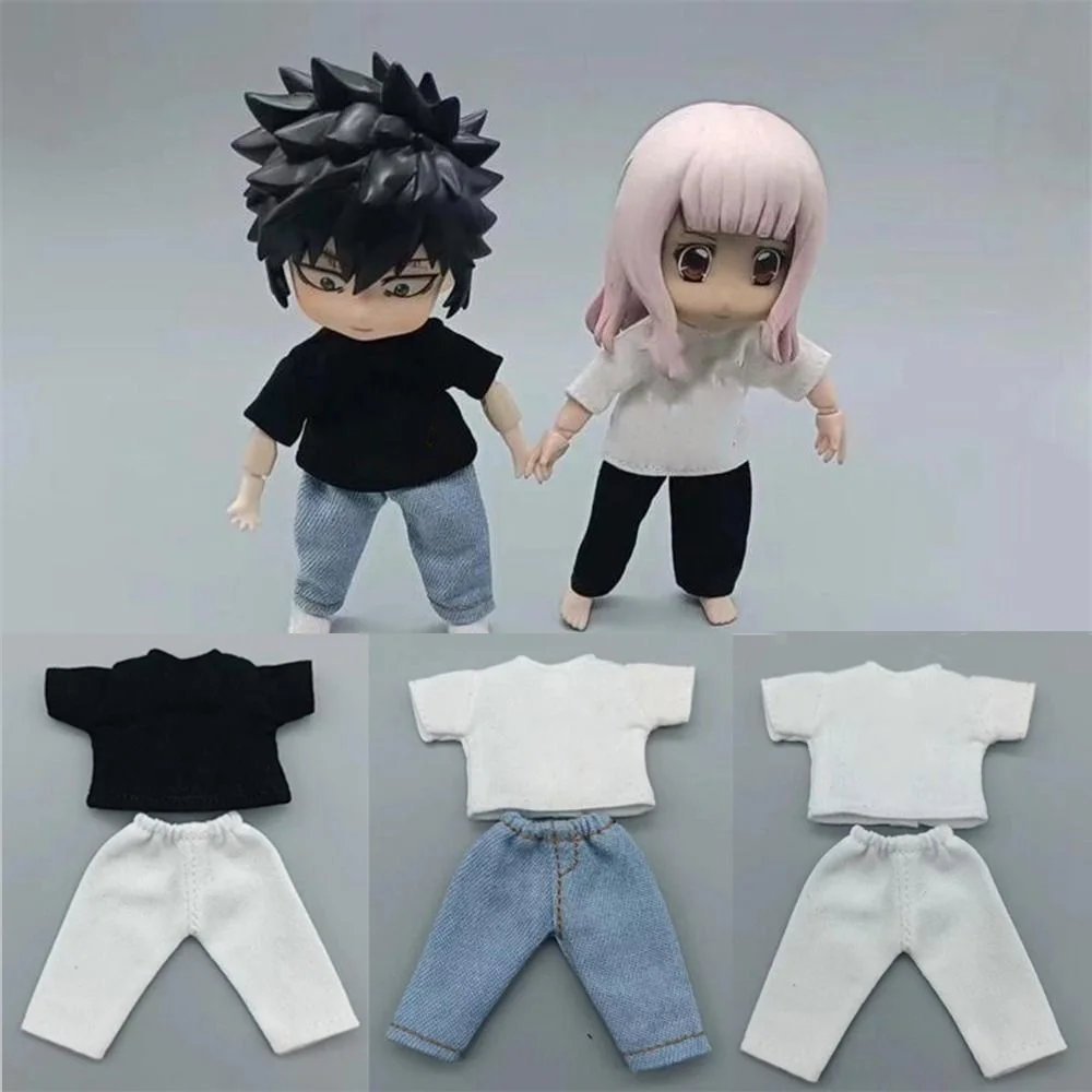 Doll Clothes Fashion Jeans Dress Overalls For ob11 Dolls Casual Wears Shirt for 1/12 BJD Dolls Clothes Accessories Kids Toys